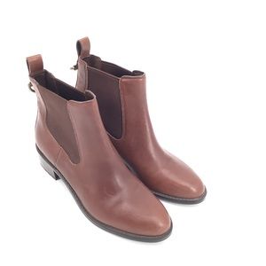 Chic Brown Leather Heeled Boots